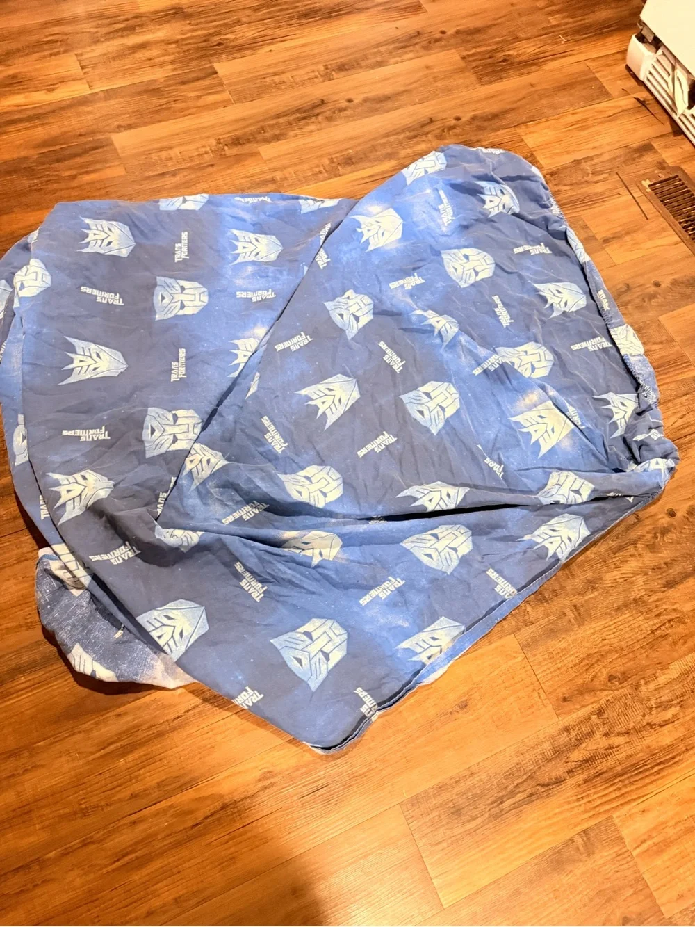 Blue Twin Sheet with White Heathered Texture